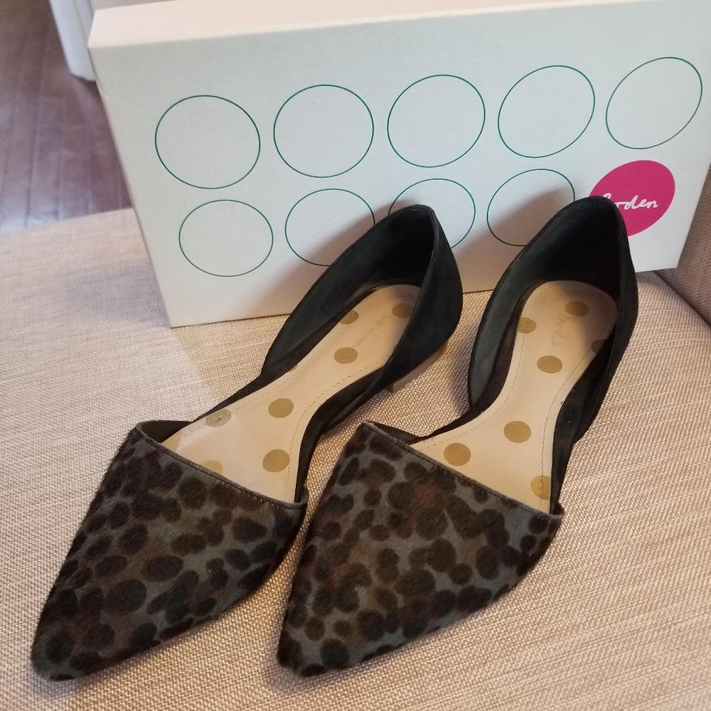 Boden hair on hide and suede flats